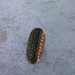 Gold tone statement ring